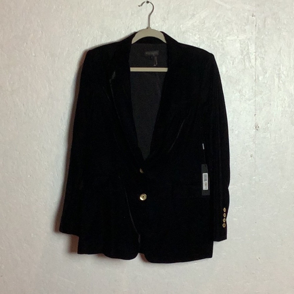 Black Velvet Donna Karan blazer with gold button details